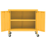 336263 Storage Cabinet Mustard Yellow 60x35x56 cm Steel