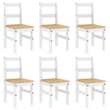 7 Piece Dining Set PANAMA White Solid Wood Pine 3345193