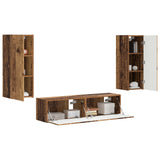 TV Cabinet Set Wall-mounted 2 pcs Old Wood Engineered Wood 3408977