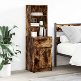 Bedside Cabinet Smoked Oak 39x35x125 cm Engineered Wood 861314
