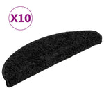 Stair Mats 10 pcs 56x17x3 cm Black Half Round 149785