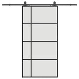 Sliding Door with Hardware Set Black 102.5x205 cm ESG Glass 3375953