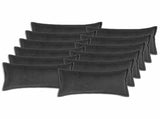 Cushion Cover 12 pcs HOUTEN Dark Grey 40 x 80 cm Boucl 918213