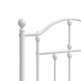 Metal Bed Frame without Mattress with Footboard White 120x190cm 353503