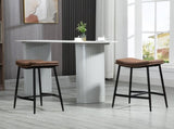 Breakfast Bar Stools Set of 2, Microfibre Upholstered Barstools, Industrial Bar Chairs with Curved T3398P343475