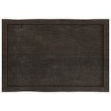 Table Top Dark Brown 80x50x cm Treated Solid Wood Live Edge 364009