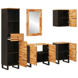 Bathroom Sets with Drawer 5 pcs Natural Solid Mango Wood 3310105