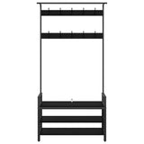Coat Rack with Shelf Black Oak 95 x 34 x 184 cm Engineered wood 879959