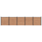 Fence Set 5 pcs 872 x 186 cm WPC and Aluminium Brown 3429379