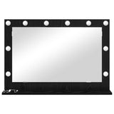 Vanity Mirror Rectangular with Mirror Black Oak 80 x 15 x 18 cm 868294