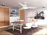 Reversible Ceiling Fan with Light, 3 Blades Indoor Modern Mount White LED Lighting Fan with Remote T3398P329551