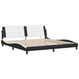 Bed Frame with LED without Mattress "Zadar" Black and White 200x200 cm 3214136