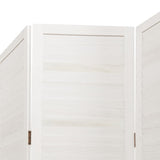 Room Divider 3 Panels White Solid Wood Paulownia 358829