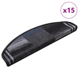 Self-adhesive Stair Mats 15 pcs Black and Grey 65x21x4 cm 322412