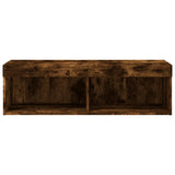 TV Cabinet with LED Lights Smoked Oak 100x30x30 cm 837163