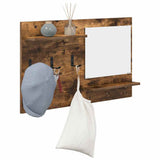 Wall-Mounted Coat Rack with Shelf Smoked Oak 90 x 10 x 50 cm 874519