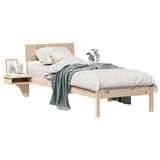Bed Frame with Headboard Brown 75 x 190 cm Solid Pine Wood 873472