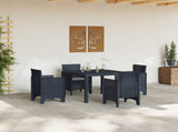Garden Dining Set 5 pcs Anthracite Polypropylene 3378534