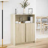 Sideboard with LED Sonoma Oak 77x34x100 cm Engineered Wood 852147