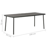 Dining Set Dark Grey E-coated and powder-coated steel Medium 46633