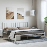 Metal Bed Frame without Mattress with Headboard White 183x213cm 352534