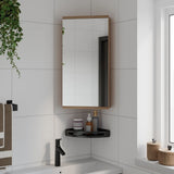 Corner Bathroom Mirror Cabinet Oak 30x24x60 cm 357980