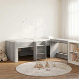 Kids'High Bed Frame with Desk 2 pcs Grey Sonoma 3423483