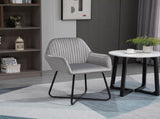 Modern Arm Chair Upholstered Accent Chair with Metal Base for Living Room Grey T3398P328182