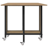 Folding Dining Table with Castors 130 x 80 x 76.5 cm steel PB 8006048