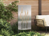 Garden Privacy Screen Floral Silver 50 x 140 cm Stainless steel 876312