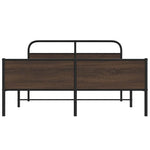 Metal Bed Frame without Mattress Brown Oak 160x200 cm 3318709