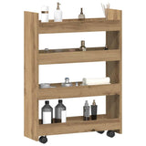 Narrow Storage Trolley 4 Tier Artisian Oak Engineered Wood 855267