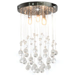 Ceiling Lamp with Crystal Beads Silver Sphere 3 x G9 Bulbs 281575
