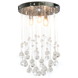 Ceiling Lamp with Crystal Beads Silver Sphere 3 x G9 Bulbs 281575