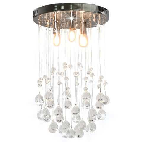 Ceiling Lamp with Crystal Beads Silver Sphere 3 x G9 Bulbs 281575