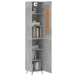 Highboard Concrete Grey 34.5x34x180 cm Engineered Wood 3200109