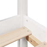 ZNTS Bookcase Bed without Mattress White 180x200 cm Super King Solid Wood Pine 3322093