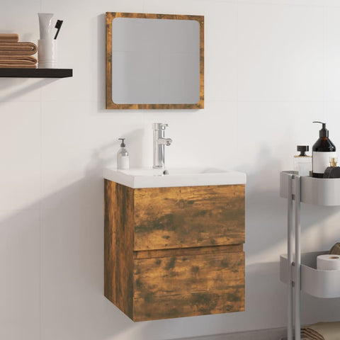 ZNTS Bathroom Furniture Set Smoked Oak Engineered Wood 3152864