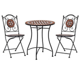 Mosaic Bistro Set Terracotta Powder-coated iron, ceramic tile 279689