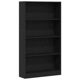 4-Tier Bookcase Black Oak 80x24x143 cm Engineered Wood 862002