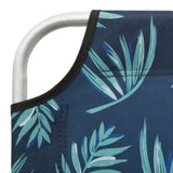 ZNTS Folding Sun Lounger Steel and Fabric Leaves Print 310331