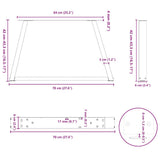 Coffee Table Legs V-Shape 2 pcs Natural Steel 70x cm Steel 4012559