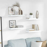 Floating Wall Shelves 4 pcs High Gloss White 50x23x3.8 cm MDF 323747