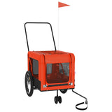 Pet Bike Trailer Orange and Black Oxford Fabric and Iron 93935