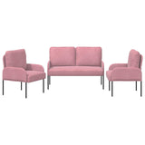 Sofa Sets with Cushion 3 pcs Pink 115 x 56 x 80 cm Plywood 3406220
