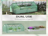 Raised Garden Bed with Greenhouse, Steel Planter Box with Plastic Cover, Roll Up Window, Dual Use T3398P318840