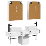 Bathroom Cabinet Set 5 pcs White Engineered Wood 3406327