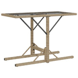 3 Piece Bistro Set with Cushions Beige Poly Rattan 365066