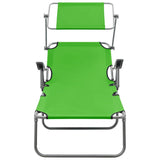 Outdoor Sunbed Green Powder-coated steel and fabric 310335