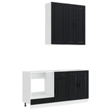 Kitchen Unit PORTO 5 pcs Black Engineered Wood 3438286